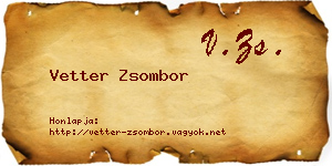 Vetter Zsombor névjegykártya